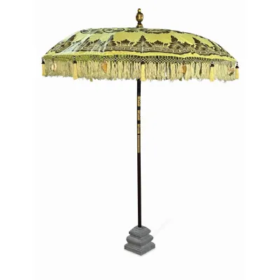 Lemon Yellow and Gold Sun Parasol Garden Umbrella