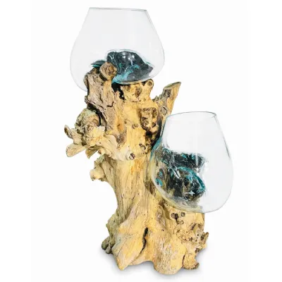 Root With Double Glass Bowl Large