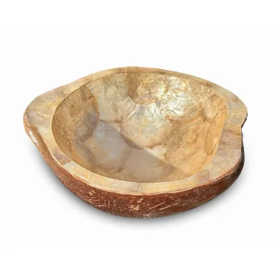 Pearl Inlay Coconut Shell Bowl Gold