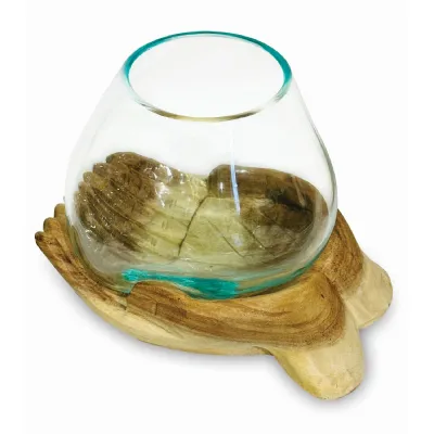 Double Hand Of Hope With Molten Glass Bowl