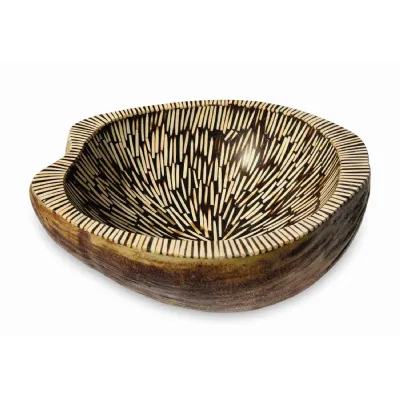 Burst Inlay Coconut Shell Bowl Brown