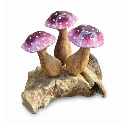 Lilac Bonnet X 3 Mushrooms 7 8cm