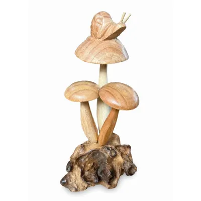 Snail On Mushroom 17cm