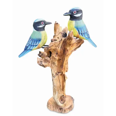 Double Blue Tit Foraging