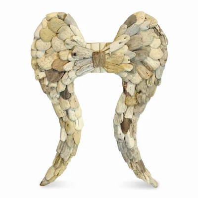 Driftwood Wall Angel Wings 60cm