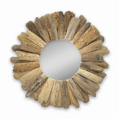 Driftwood Round Mirror 40cm