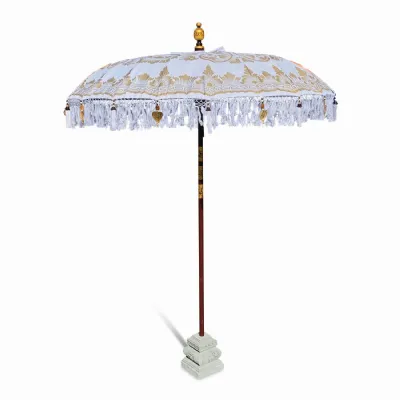 Cloud White and Gold Sun Parasol Garden Umbrella