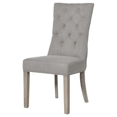 Grey Button Dining Chair