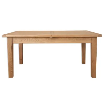 Rustic Oak Large Extending Dining Table with Butterfly Extension Leaf