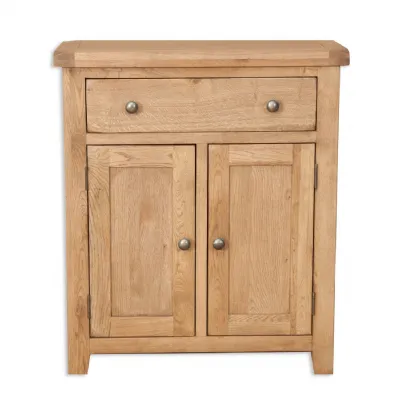 Traditional Oak 2 Door Hall Cabinet with Drawer
