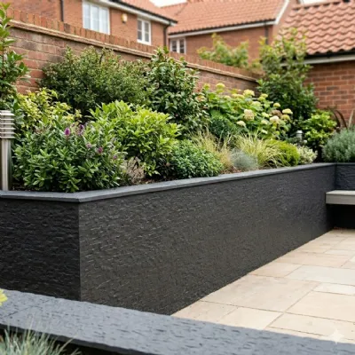 Set of 4 Chiseled Black MCM Flexible Stone Tiles 120 x 60cm