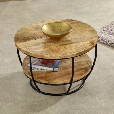 Surrey Solid Wood & Metal Coffee Table With Shelf