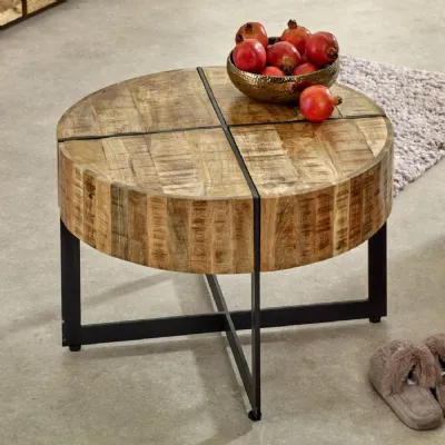 Surrey Solid Wood Coffee Table With Metal Legs