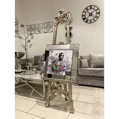Tupac Grey Design Wall Art Mirror Frame
