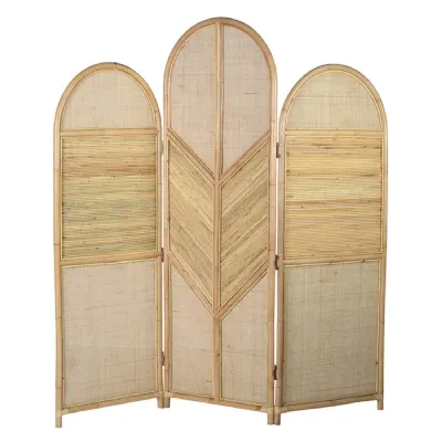 Natural Rattan 3 Panel Screen