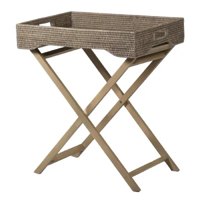 Bermuda Rattan Butlers Tray On Stand
