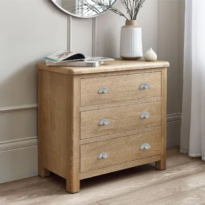Memphis Limed Oak 3 Drawer Chest