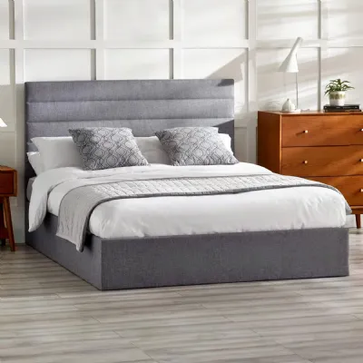 Merida Ottoman Storage 135cm Double Bed Grey