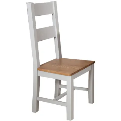 Modern Grey Painted and Oak Dining Chair