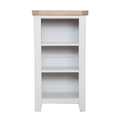 Modern Grey Painted Oak Top Small Bookcase DVD Rack