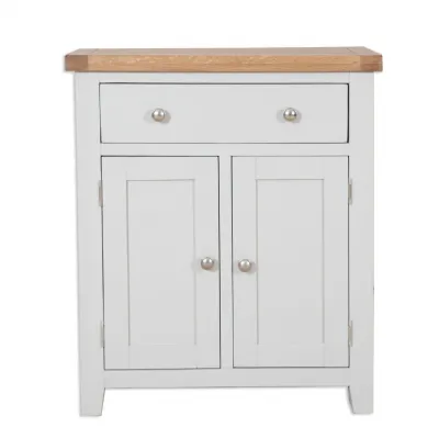 Modern French Grey Hall Cabinet with 2 Doors and 1 Drawer