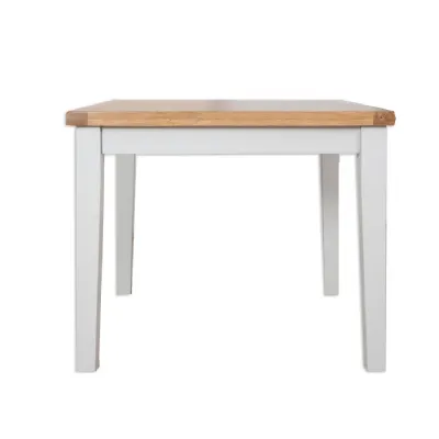 Modern Grey Painted Oak Top Square 2 Seater Dining Table 90cm