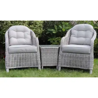 Porto Grey Rattan 2 Seat Bistro Set