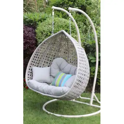 Porto Grey Rattan Double Hanging Chair