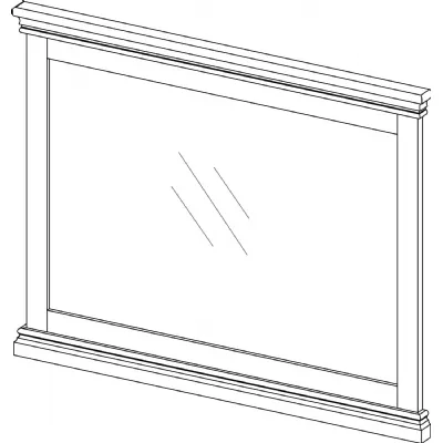 French Period Style Solid Oak Rectangular Wall Mirror