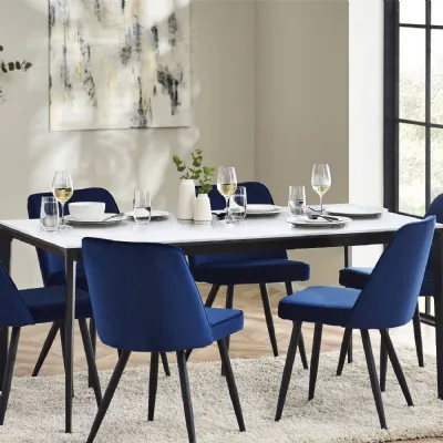 Miami Rectangular Stone Top Dining Table White Marble