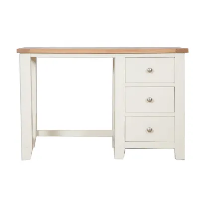 Modern White Painted Oak Top 3 Drawer Dressing Table
