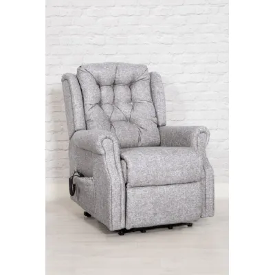 Slate Grey Fabric Dual Motor Lift Riser Recliner Chair