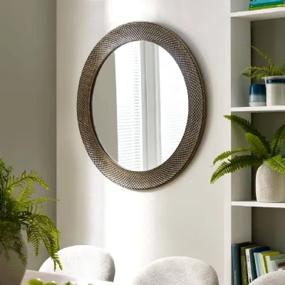 Iggy Round Wall Mirror Brass Effect
