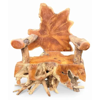Natural Teak Root Hand Carved Spider Chair