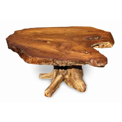 Natural Teak Wood Root Coffee Table Pedestal Base