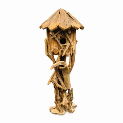 Natural Wooden Hand Crafted Garden Java Bird Shelter