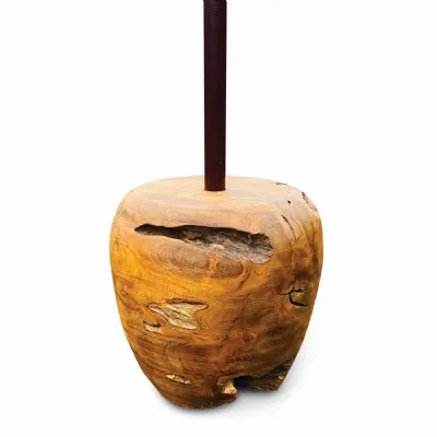 Natural Teak Wood Heavy Ball Parasol Base Holder