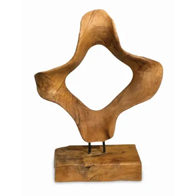 Teak Hoop Sculpture