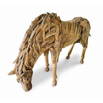 Teak Root Grazing Horse