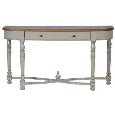 Large Grey Painted Console Hall Table With Distressed Top