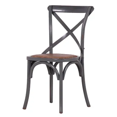 Cafe Style Grey X Back Dining Chair