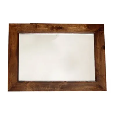 Dark Mango Wood Large Rectangular Wall Mirror