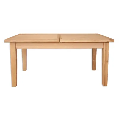 Modern Natural Oak Large Extending Dining Table with Butterfly Extension Leaf