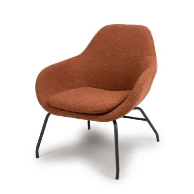 Rust Tactile Boucle Fabric Upholstered Accent Chair