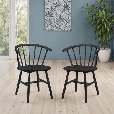 Set Of 2 Modena Dining Chairs Black