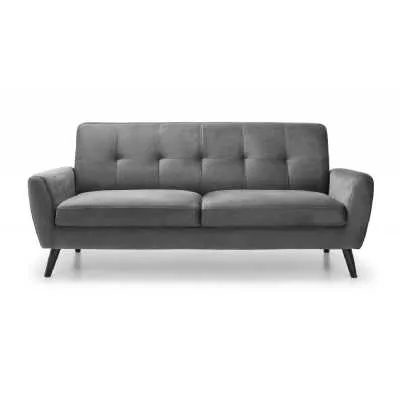 Monza 3 Seater In Dark Grey Velvet