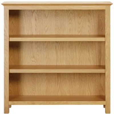 Natural Oak Lacquered 3ft Open Low Bookcase
