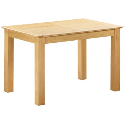 Light Oak Lacquered Extendable Dining Table 120 to 155cm