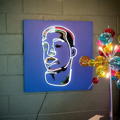 Blue Face Light Up Wall Art with LED