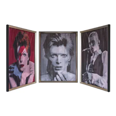 Ziggy Stardust Large Kinetic Wall Art Gold Frame